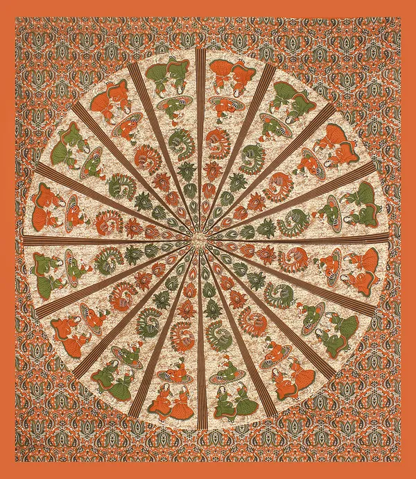 Rajasthani_Jaipuri_Traditional_Double_Bedsheet_with_2_Pillow_Cover_(Cream_&_Orange)