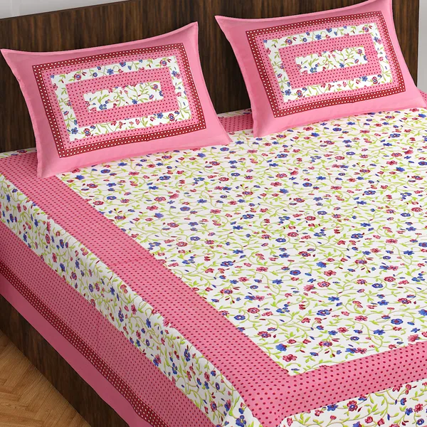 Rajasthani_Jaipuri_Traditional_Double_Bedsheet_with_2_Pillow_Cover_(Pink_&_White)