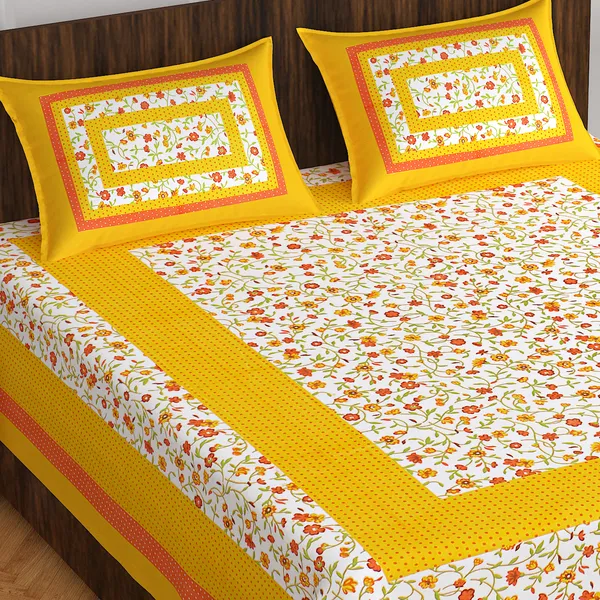 Rajasthani_Jaipuri_Traditional_Double_Bedsheet_with_2_Pillow_Cover_(Yellow)