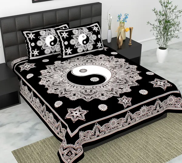 Rajasthani_Jaipuri_Traditional_Queen_Bedsheet_with_2_Pillow_Cover_(Black)