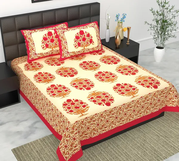 Rajasthani_Jaipuri_Traditional_Queen_Bedsheet_with_2_Pillow_Cover_(Cream_&_Red)