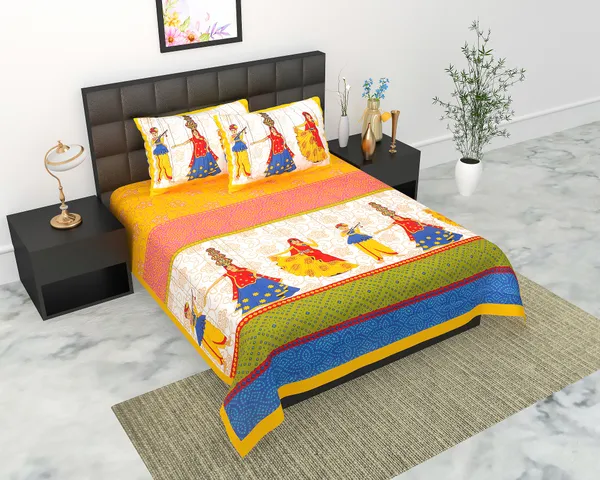 Rajasthani_Jaipuri_Traditional_Queen_Bedsheet_with_2_Pillow_Cover_(White_&_Yellow)