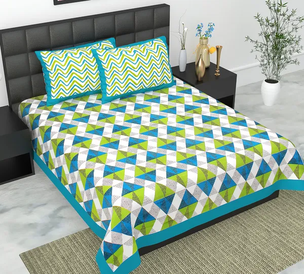 Rajasthani_Jaipuri_Traditional_Queen_Bedsheet_with_2_Pillow_Cover_(White,_Green_&_Blue)