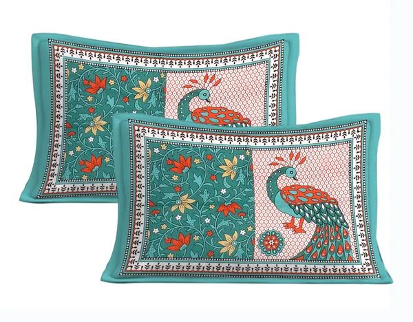 Rajasthani_Jaipuri_Traditional_Queen_Bedsheet_with_2_Pillow_Cover_(Green)