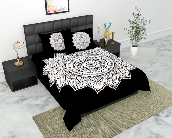 Rajasthani_Jaipuri_Traditional_Queen_Bedsheet_with_2_Pillow_Cover_(White_&_Black)