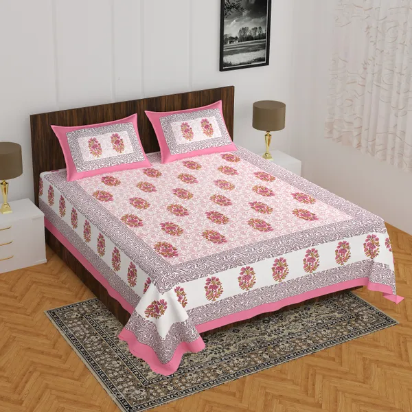 Rajasthani_Jaipuri_Traditional_Double_Bedsheet_with_2_Pillow_Cover_(Pink)