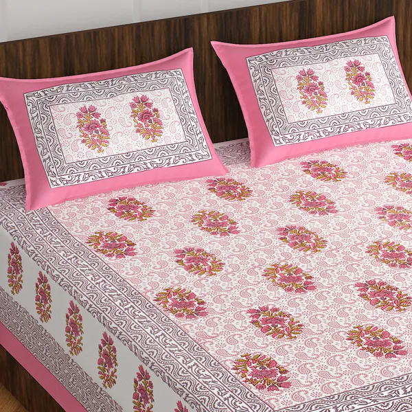 Rajasthani_Jaipuri_Traditional_Double_Bedsheet_with_2_Pillow_Cover_(Pink)
