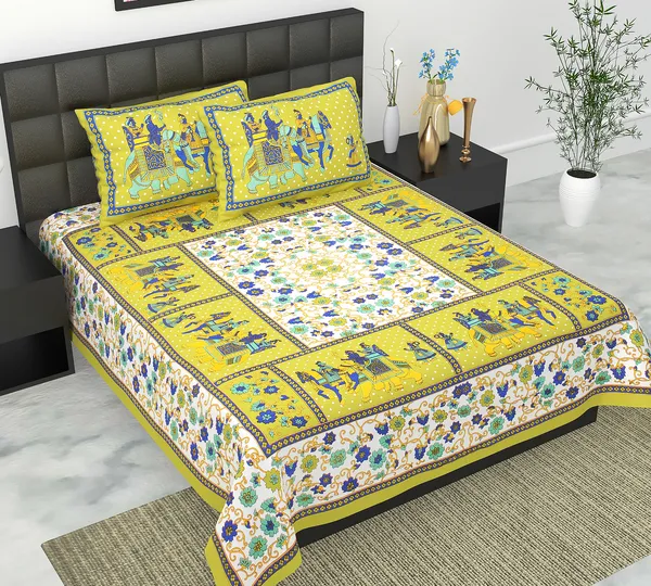 Rajasthani_Jaipuri_Traditional_Queen_Bedsheet_with_2_Pillow_Cover_(Green)