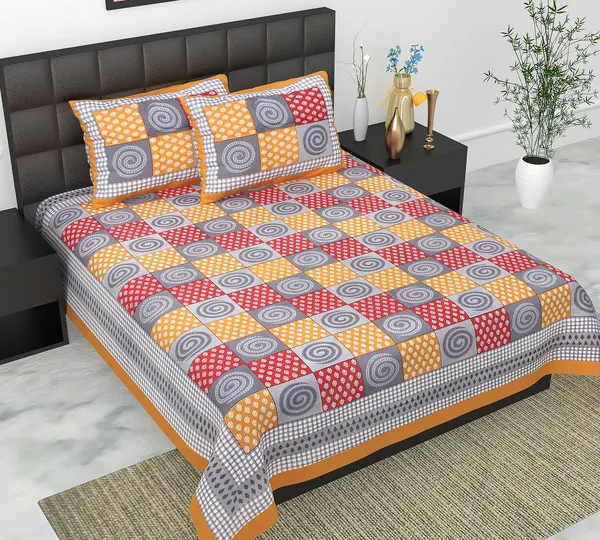 Rajasthani_Jaipuri_Traditional_Queen_Bedsheet_with_2_Pillow_Cover_(Gray_&_Red)