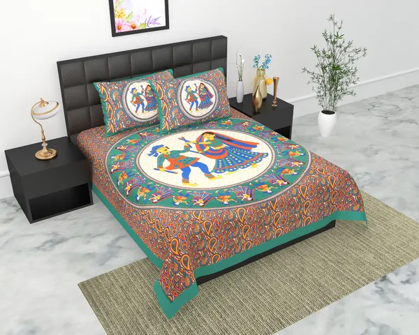 Rajasthani_Jaipuri_Traditional_Double_Bedsheet_with_2_Pillow_Cover_(Red)