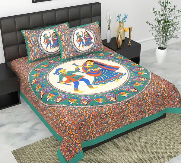 Rajasthani_Jaipuri_Traditional_Double_Bedsheet_with_2_Pillow_Cover_(Red)