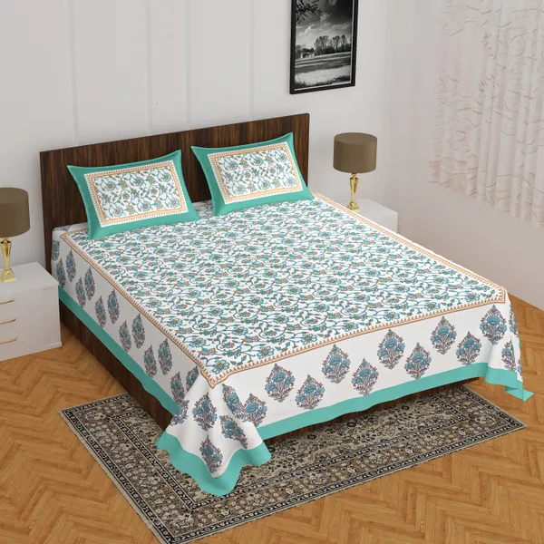 Rajasthani_Jaipuri_Traditional_Double_Bedsheet_with_2_Pillow_Cover_(White_&_Blue)
