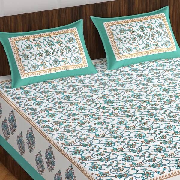 Rajasthani_Jaipuri_Traditional_Double_Bedsheet_with_2_Pillow_Cover_(White_&_Blue)