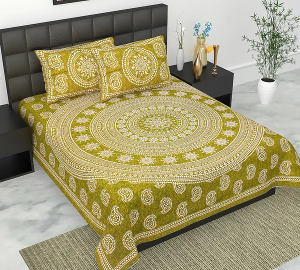 Rajasthani_Jaipuri_Traditional_Queen_Bedsheet_with_2_Pillow_Cover_(Green)