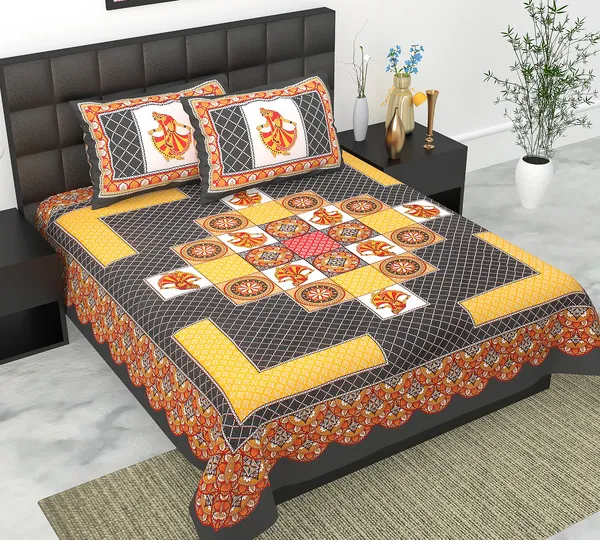 Rajasthani_Jaipuri_Traditional_Queen_Bedsheet_with_2_Pillow_Cover_(Black_&_Yellow)