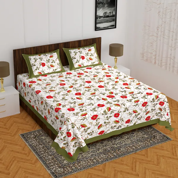 Rajasthani_Jaipuri_Traditional_Double_Bedsheet_with_2_Pillow_Cover_(White_&_Red)