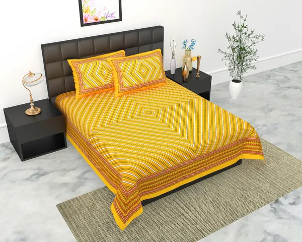 Rajasthani_Jaipuri_Traditional_Double_Bedsheet_with_2_Pillow_Cover_(Parrot_Green)