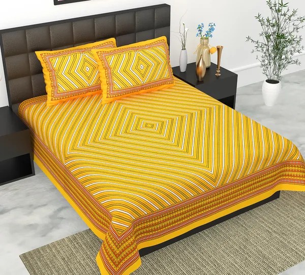 Rajasthani_Jaipuri_Traditional_Double_Bedsheet_with_2_Pillow_Cover_(Parrot_Green)