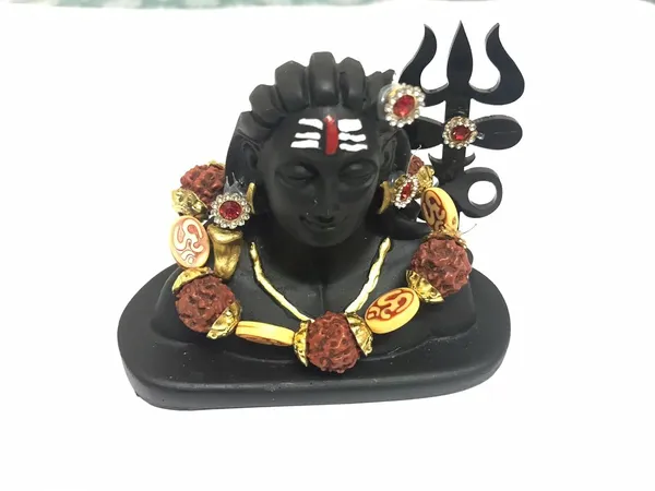 Adiyogi_Shiva_Statue_3_inches_with_Trishul_and_Random_Design_Rudraksha_mala_for_Car,_Home_etc