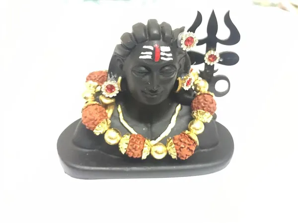 Adiyogi_Shiva_Statue_3_inches_with_Trishul_and_Random_Design_Rudraksha_mala_for_Car,_Home_etc