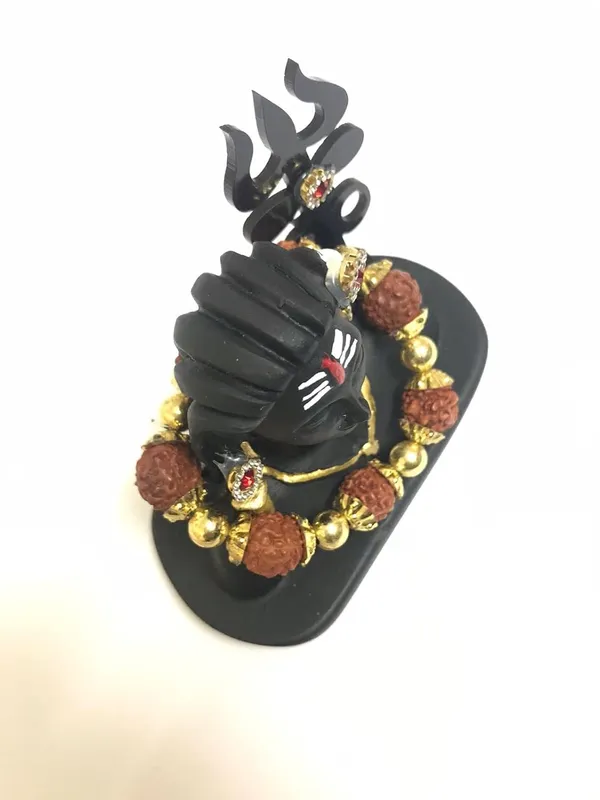 Adiyogi_Shiva_Statue_3_inches_with_Trishul_and_Random_Design_Rudraksha_mala_for_Car,_Home_etc
