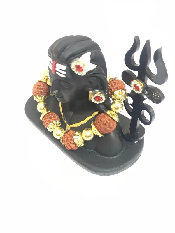 Adiyogi_Shiva_Statue_3_inches_with_Trishul_and_Random_Design_Rudraksha_mala_for_Car,_Home_etc