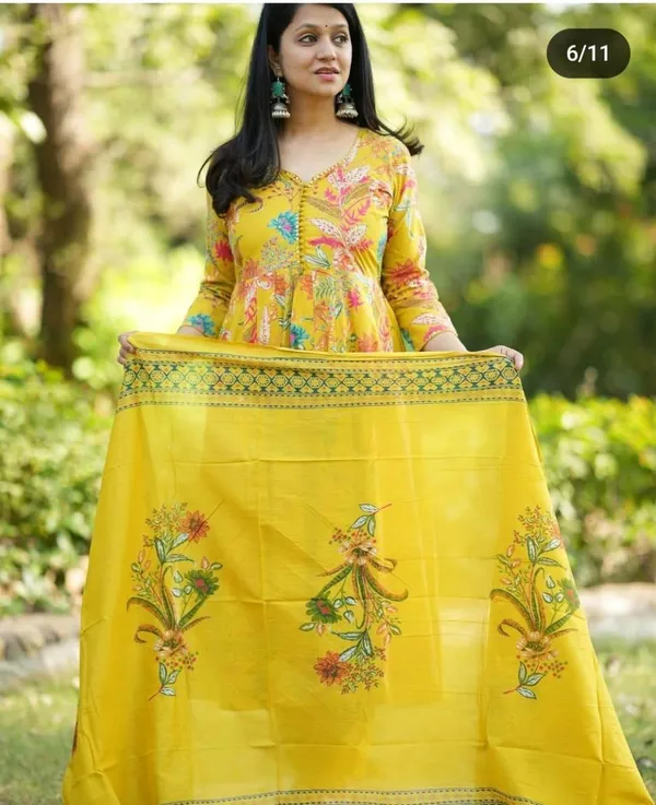Yellow_Premium_Anarkali_Cotton_Suit_Set_for_Women