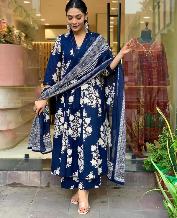 Blue_Premium_Cotton_Anarkali_Set_for_Women