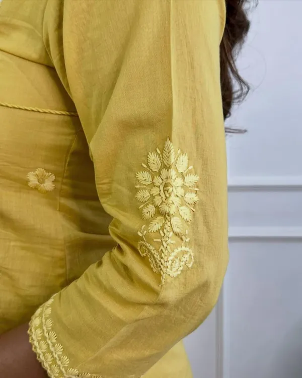 Yellow__Premium_Cotton_Embriodered_Kurta_Pant_Set