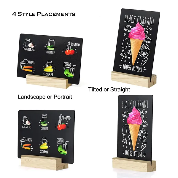8_Pcs_Small_Chalkboard_Signs_with_Stand_8x10_Inch_Wooden_Table_Top_Chalk_Board_Message_Menu_Display_2_Side_2_Angle_2_Style_Placement_for_Cafe_Restaurant_Shop_Hotel_Office_Party_Decor