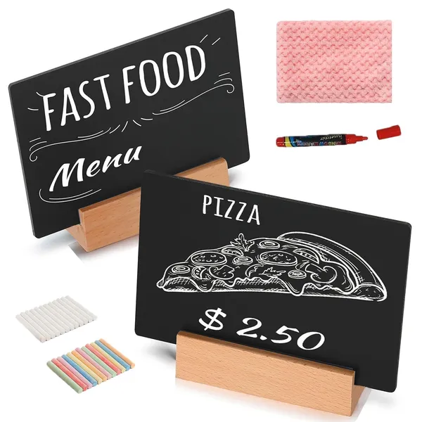 8_Pcs_Small_Chalkboard_Signs_with_Stand_8x10_Inch_Wooden_Table_Top_Chalk_Board_Message_Menu_Display_2_Side_2_Angle_2_Style_Placement_for_Cafe_Restaurant_Shop_Hotel_Office_Party_Decor