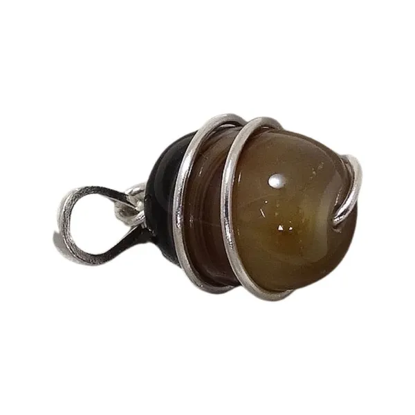 Silver_And_Brown_Stone_Hakik_Pendant_For_Unisex