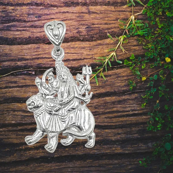 Sterling_Silver_Maa_Sherawali_Pendant_For_Unisex