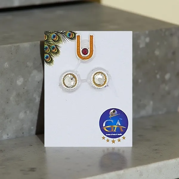 Silver_Tilak_&_Earrings_Idol_Jewellery_For_Krishna_Idol