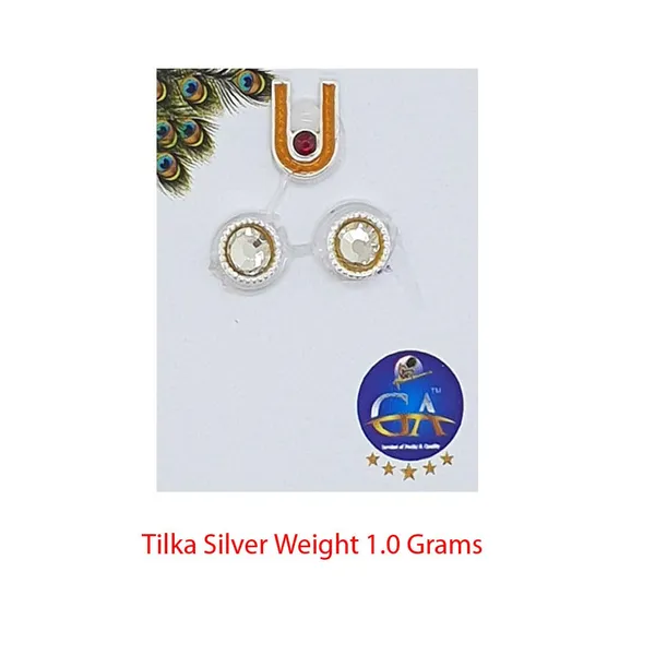 Silver_Tilak_&_Earrings_Idol_Jewellery_For_Krishna_Idol