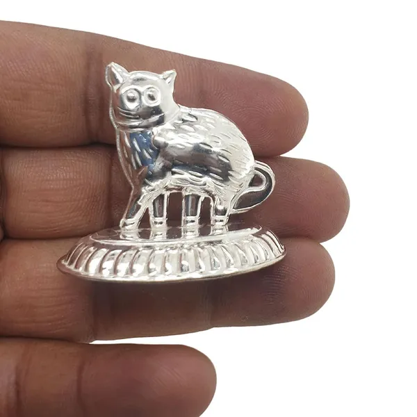 Silver_Cat_Idol_For_Pooja_Item