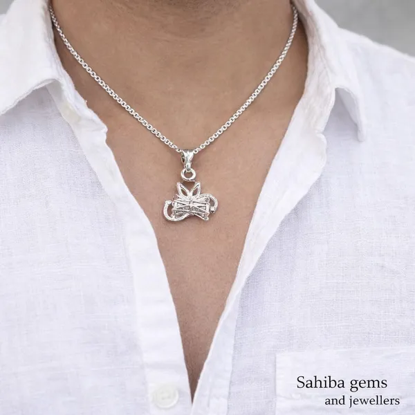 Silver_Damru_Pendant_For_Unisex