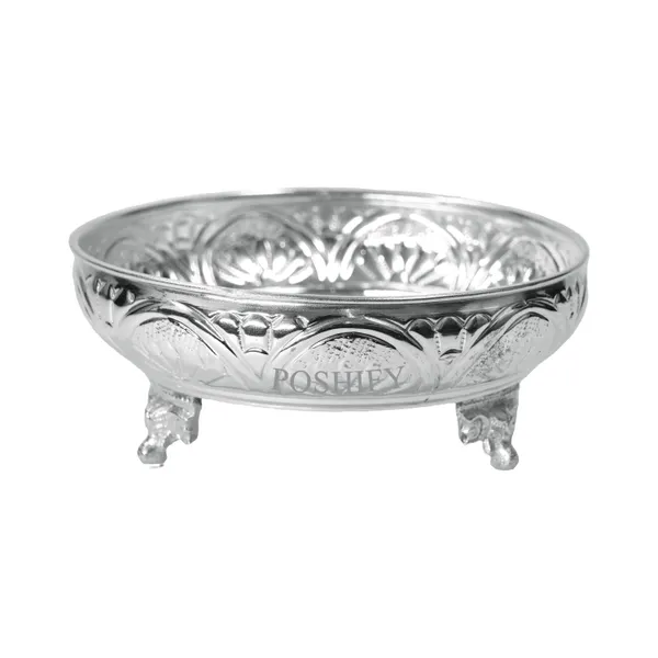 German_Silver_Handcrafted_Pooja_Plate_With_Leg