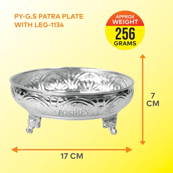 German_Silver_Handcrafted_Pooja_Plate_With_Leg