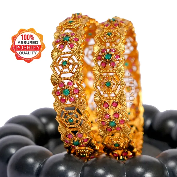 Luxury_Gold_Plated_Pure_Brass_Bangles_for_Women_|_Bangles_Set_|_2125_-_2002_|_Latest_Stylish_Traditional_Kada_Bangles_|_Just_Like_Real_Gold_Jewellery_|_Fashion_|_SET_OF_2