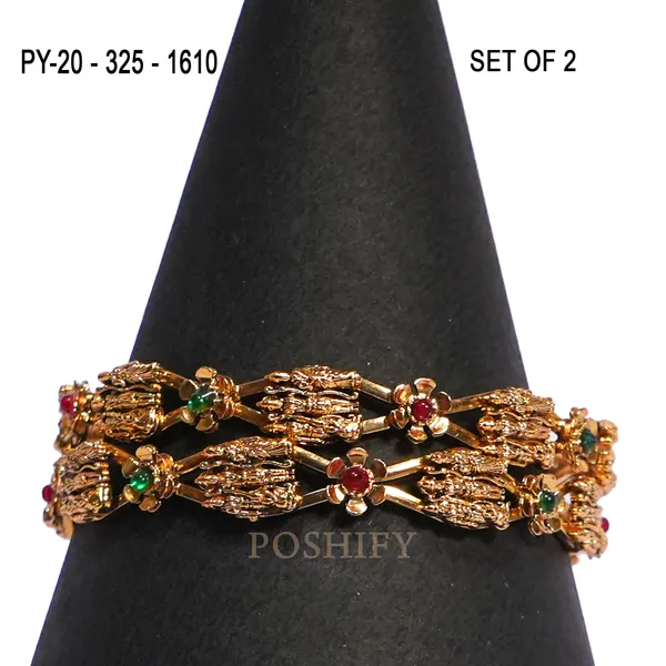 Luxury_Gold_Plated_Ram_Parivar_Design_Pure_Brass_Bangles_for_Women_|_Bangles_Set_|_1489_-_1505_|_Latest_Stylish_Traditional_Kada_Bangles_|_Just_Like_Real_Gold_Jewellery_|_Fashion_|_SET_OF_2