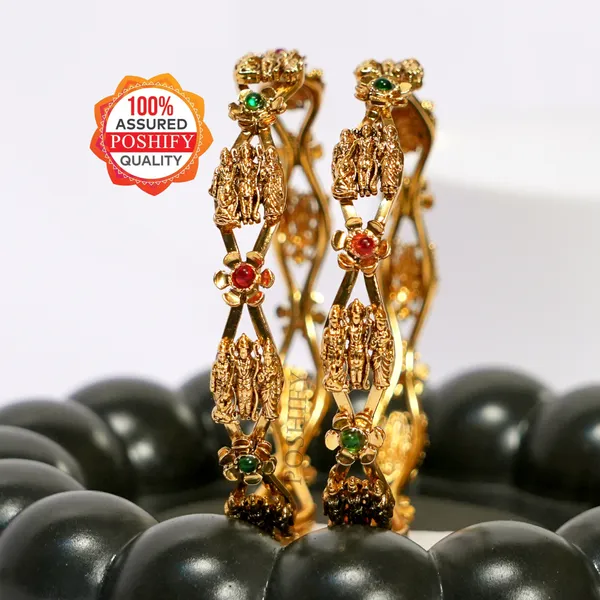 Luxury_Gold_Plated_Ram_Parivar_Design_Pure_Brass_Bangles_for_Women_|_Bangles_Set_|_1489_-_1505_|_Latest_Stylish_Traditional_Kada_Bangles_|_Just_Like_Real_Gold_Jewellery_|_Fashion_|_SET_OF_2