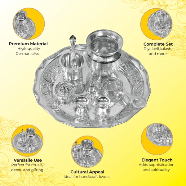 Pack_Of_8_German_Silver_Pooja_Set_With_Diya_Bell_Agarbatti_Stand_Plate_And_More