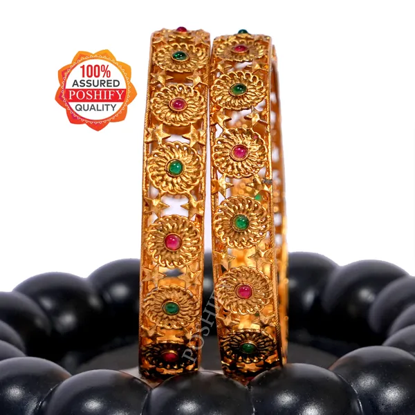 Luxury_Gold_Plated_Pure_Brass_Bangles_for_Women_|_Bangles_Set_|_2366_-_2051_|_Latest_Stylish_Traditional_Kada_Bangles_|_Just_Like_Real_Gold_Jewellery_|_Fashion_|_SET_OF_2