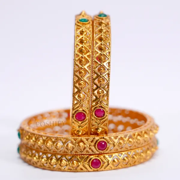 Luxury_Gold_Plated_Pure_Brass_Bangles_for_Women_|_Bangles_Set_|_2322_-_2009_|_Latest_Stylish_Traditional_Kada_Bangles_|_Just_Like_Real_Gold_Jewellery_|_Fashion_|_SET_OF_4