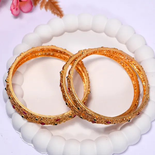 Luxury_Gold_Plated_Pure_Brass_Bangles_for_Women_|_Bangles_Set_|_2426_-_1848_|_Latest_Stylish_Traditional_Kada_Bangles_|_Just_Like_Real_Gold_Jewellery_|_Fashion_|_SET_OF_4