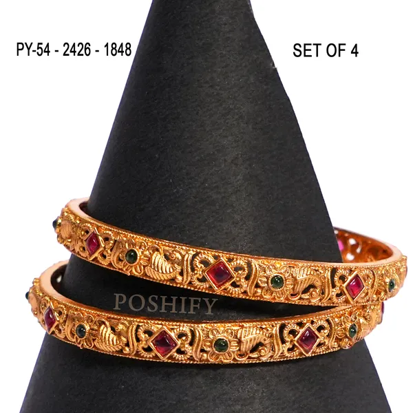 Luxury_Gold_Plated_Pure_Brass_Bangles_for_Women_|_Bangles_Set_|_2426_-_1848_|_Latest_Stylish_Traditional_Kada_Bangles_|_Just_Like_Real_Gold_Jewellery_|_Fashion_|_SET_OF_4