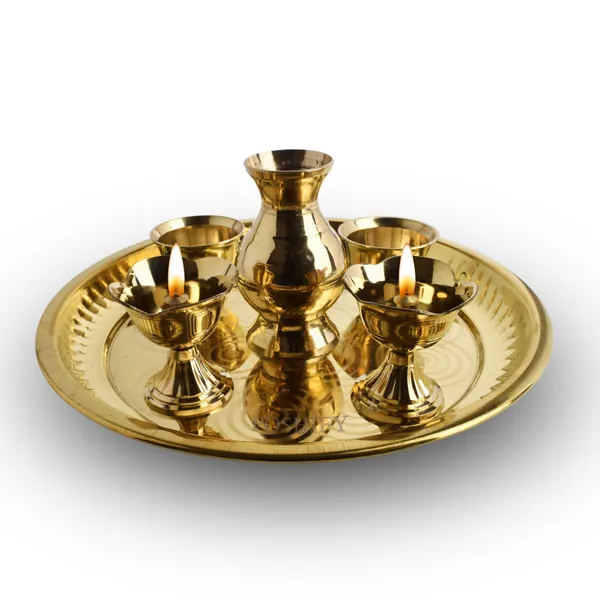 Gold_Brass_Pooja_Thali_Set
