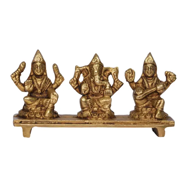 Golden_Brass_Laxmi_Ganesh_Saraswati_On_Platm