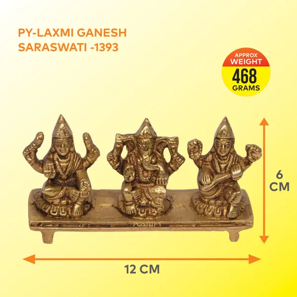Golden_Brass_Laxmi_Ganesh_Saraswati_On_Platm
